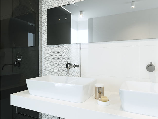 Elegancka łazienka w stylu naturalnego kamienia